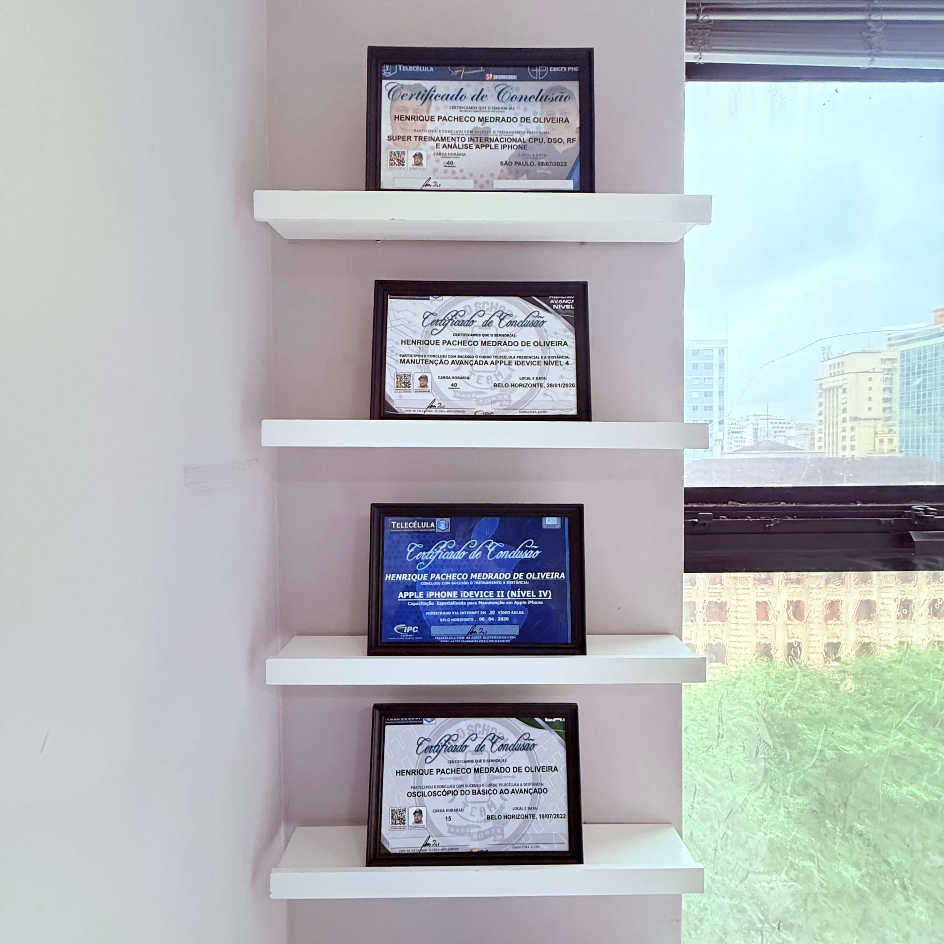 Certificados de especialização da HenriFix